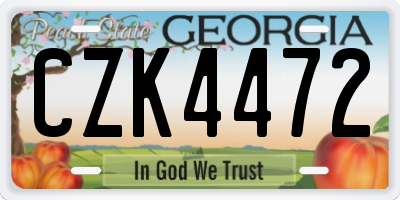 GA license plate CZK4472