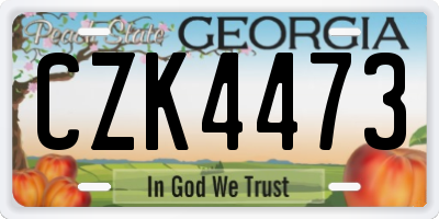 GA license plate CZK4473