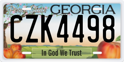 GA license plate CZK4498