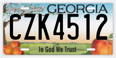 GA license plate CZK4512