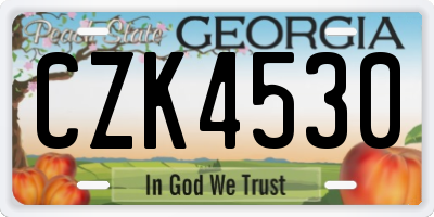 GA license plate CZK4530