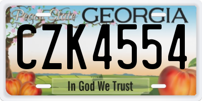 GA license plate CZK4554