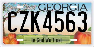 GA license plate CZK4563