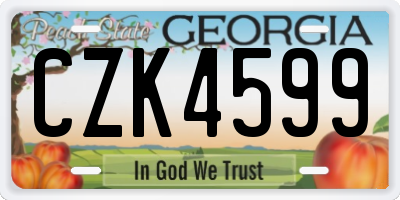 GA license plate CZK4599