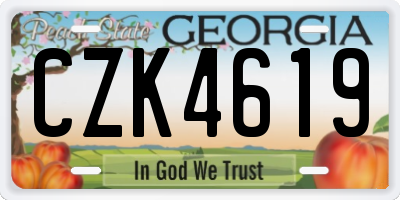 GA license plate CZK4619