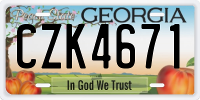 GA license plate CZK4671