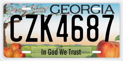 GA license plate CZK4687