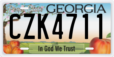 GA license plate CZK4711