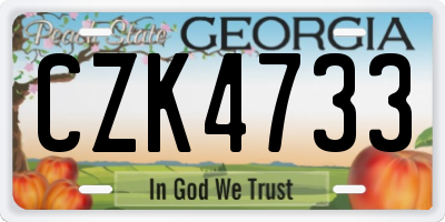 GA license plate CZK4733