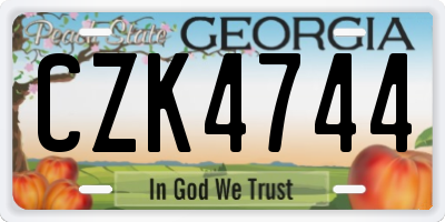 GA license plate CZK4744
