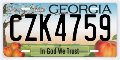 GA license plate CZK4759