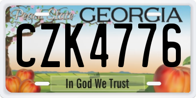 GA license plate CZK4776