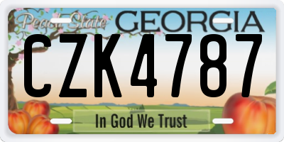 GA license plate CZK4787