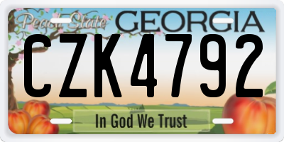 GA license plate CZK4792