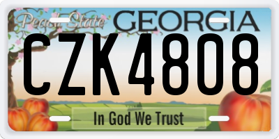 GA license plate CZK4808