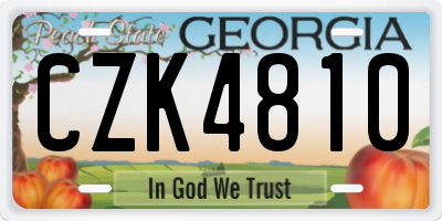 GA license plate CZK4810