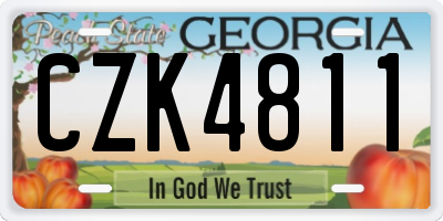 GA license plate CZK4811