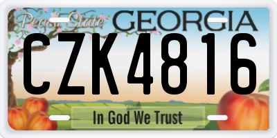 GA license plate CZK4816