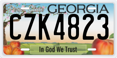 GA license plate CZK4823