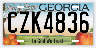 GA license plate CZK4836