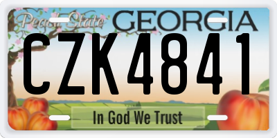 GA license plate CZK4841