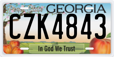 GA license plate CZK4843