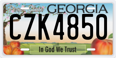 GA license plate CZK4850