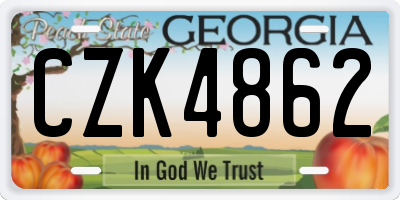 GA license plate CZK4862