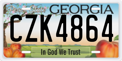 GA license plate CZK4864
