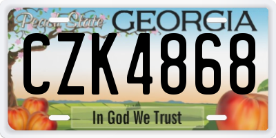 GA license plate CZK4868