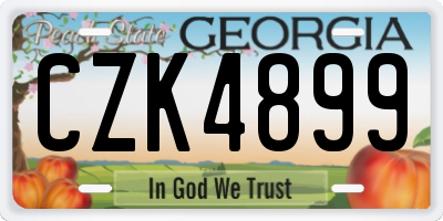 GA license plate CZK4899