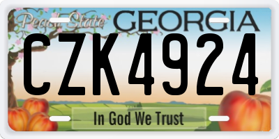 GA license plate CZK4924