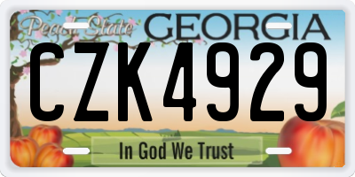 GA license plate CZK4929