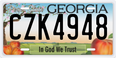 GA license plate CZK4948