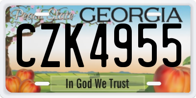 GA license plate CZK4955