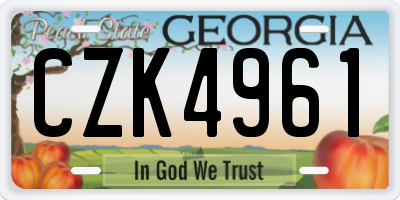 GA license plate CZK4961