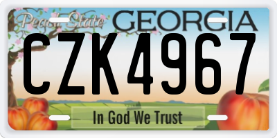 GA license plate CZK4967
