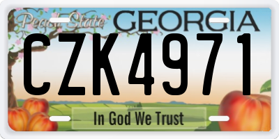 GA license plate CZK4971