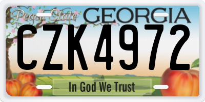 GA license plate CZK4972