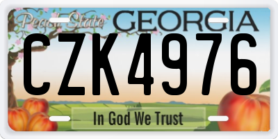 GA license plate CZK4976