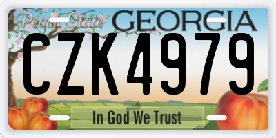 GA license plate CZK4979