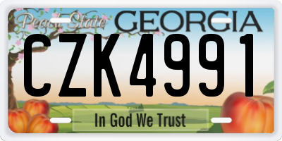 GA license plate CZK4991