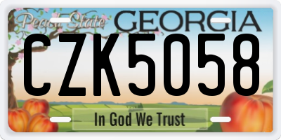 GA license plate CZK5058