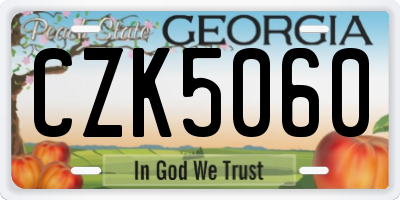 GA license plate CZK5060