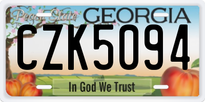 GA license plate CZK5094