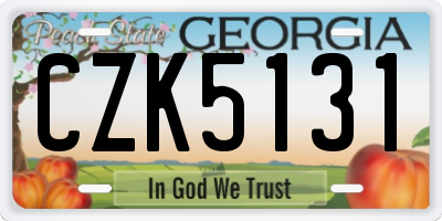 GA license plate CZK5131