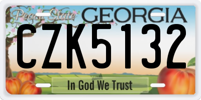 GA license plate CZK5132