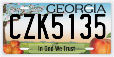 GA license plate CZK5135
