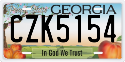 GA license plate CZK5154