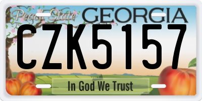 GA license plate CZK5157